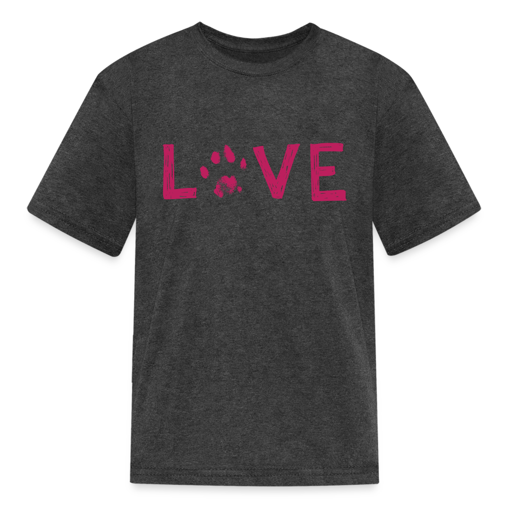 
                  
                    Love Pawprint Kids' T-Shirt - heather black
                  
                