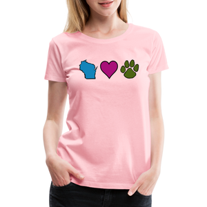 WI Loves Pets Contoured Premium T-Shirt - pink