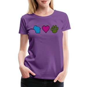 WI Loves Pets Contoured Premium T-Shirt - purple