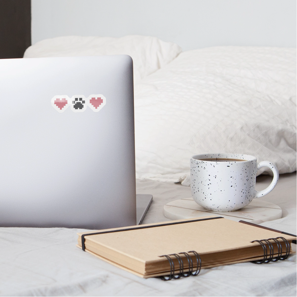 
                  
                    8-Bit Paw Heart Sticker - white glossy
                  
                