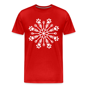 Paw Snowflake Premium T-Shirt - red