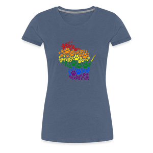 Pride Paws Contoured Premium T-Shirt - heather blue