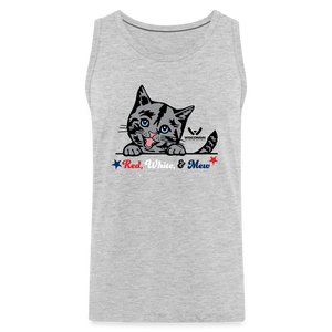 Red White & Mew Classic Premium Tank - heather gray