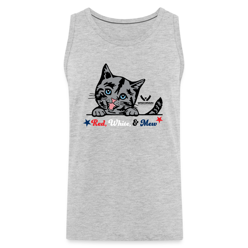 Red White & Mew Classic Premium Tank - heather gray