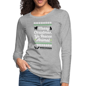 Ya Rescue Animal Contoured Premium Long Sleeve T-Shirt - heather gray