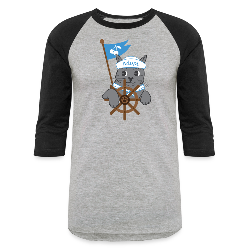 
                  
                    Door County Sailor Cat Baseball T-Shirt - heather gray/black
                  
                