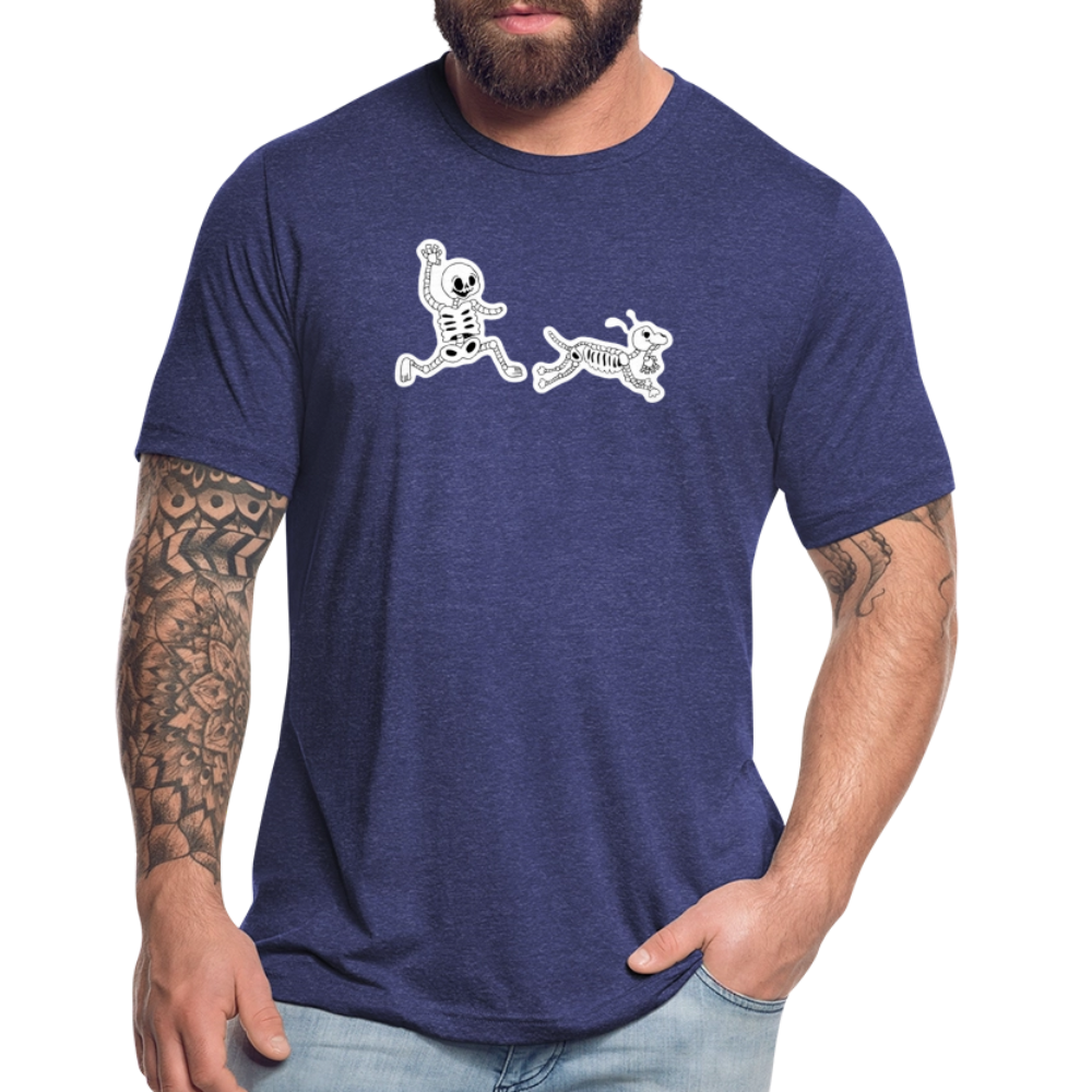 
                  
                    Skeleton Friends Unisex Tri-Blend T-Shirt - heather indigo
                  
                