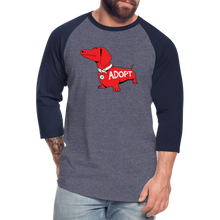 Load image into Gallery viewer, &quot;Big Red Dog&quot; Baseball T-Shirt - heather blue/navy