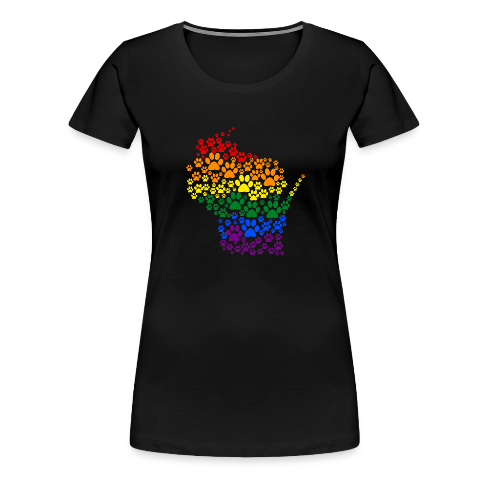 Pride Paws Contoured Premium T-Shirt - black