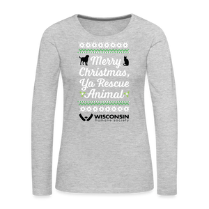 Ya Rescue Animal Contoured Premium Long Sleeve T-Shirt - heather gray