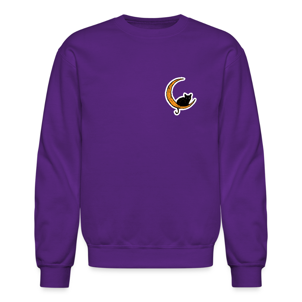 Moon Cat Crewneck Sweatshirt - purple