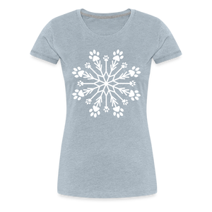 Paw Snowflake Premium T-Shirt - heather ice blue