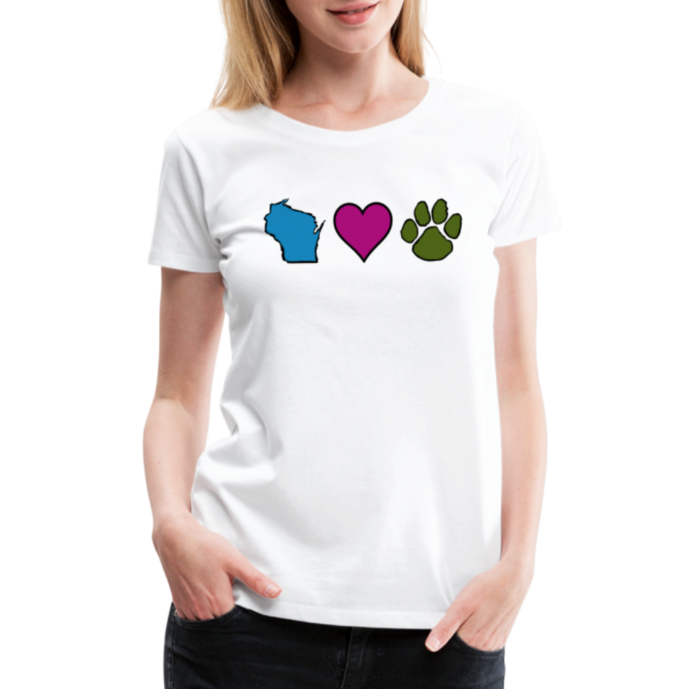 
                  
                    WI Loves Pets Contoured Premium T-Shirt - white
                  
                