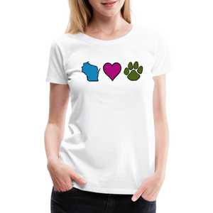 WI Loves Pets Contoured Premium T-Shirt - white