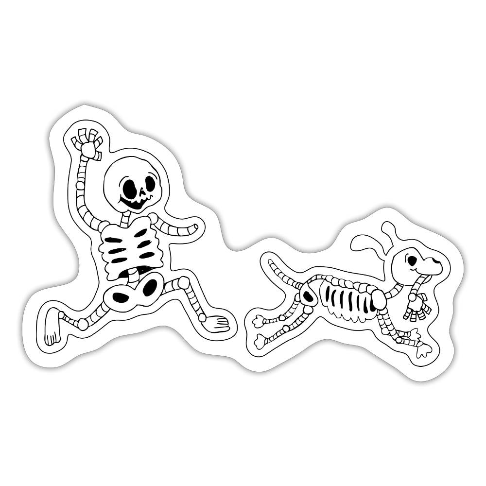 Skeleton Friends Sticker - white matte
