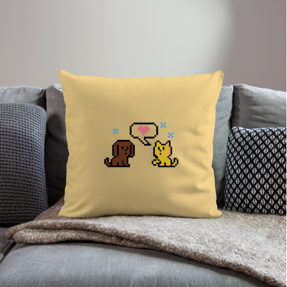 
                  
                    8-Bit Dog & Cat Throw Pillow Cover 18” x 18” - washed yellow
                  
                