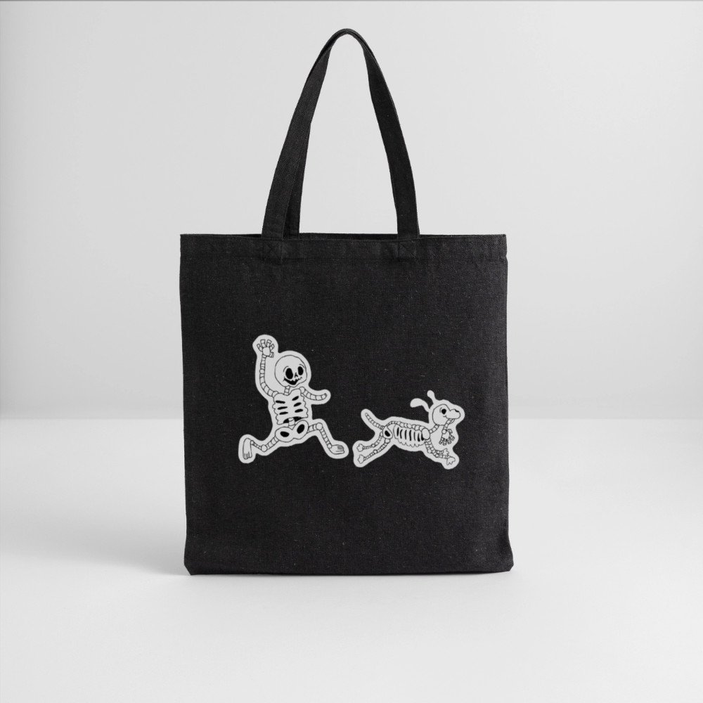 Skeleton Friends Recycled Tote Bag - black