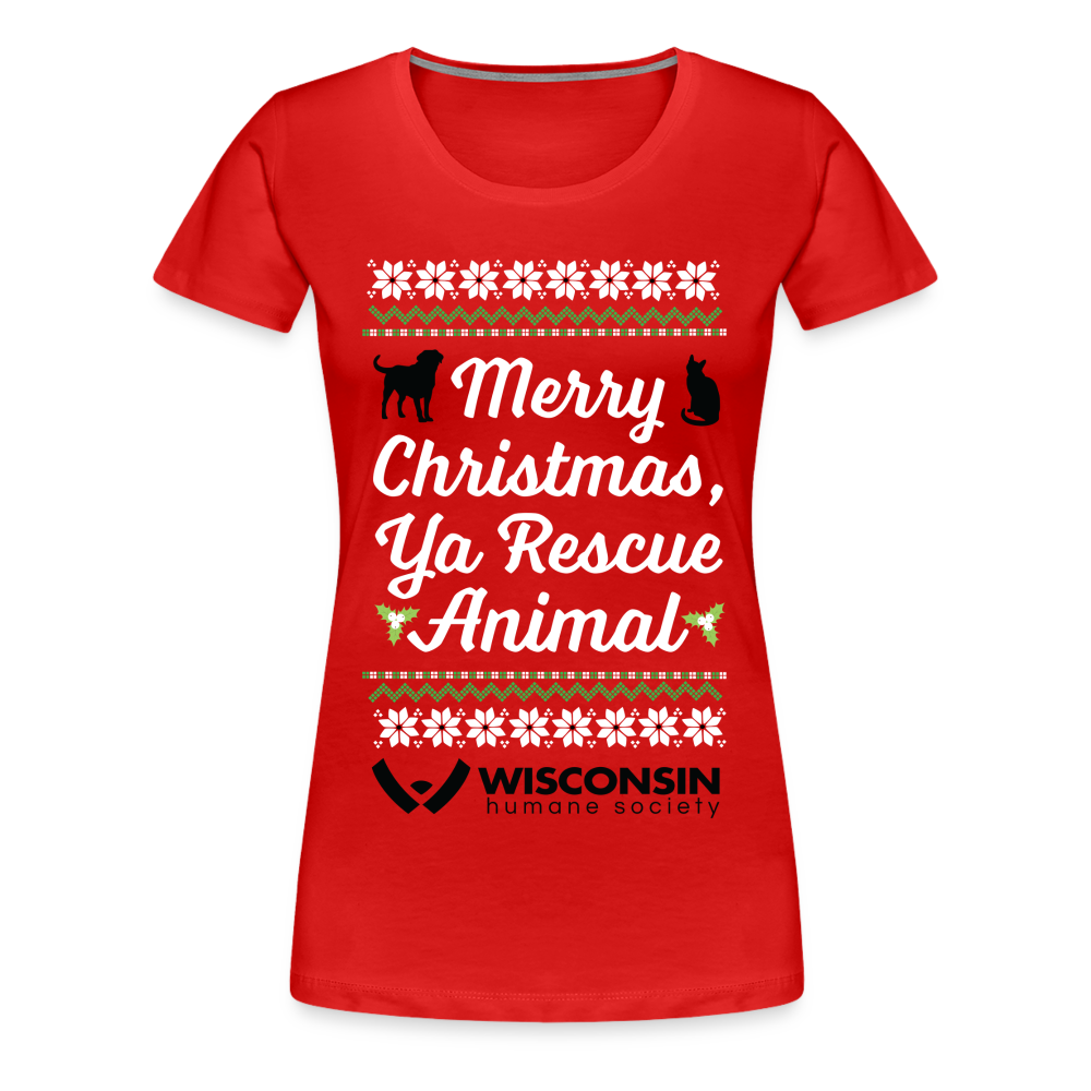 Ya Rescue Animal Contoured Premium T-Shirt - red