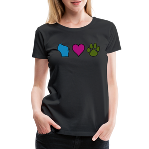 WI Loves Pets Contoured Premium T-Shirt - black