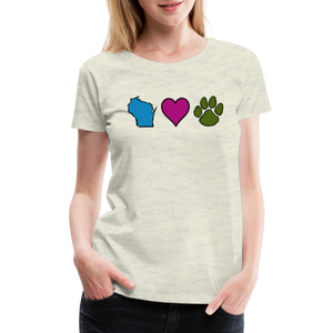 WI Loves Pets Contoured Premium T-Shirt - heather oatmeal