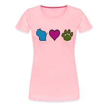 Load image into Gallery viewer, WI Loves Pets Contoured Premium T-Shirt - pink