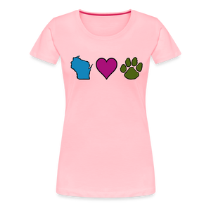 WI Loves Pets Contoured Premium T-Shirt - pink