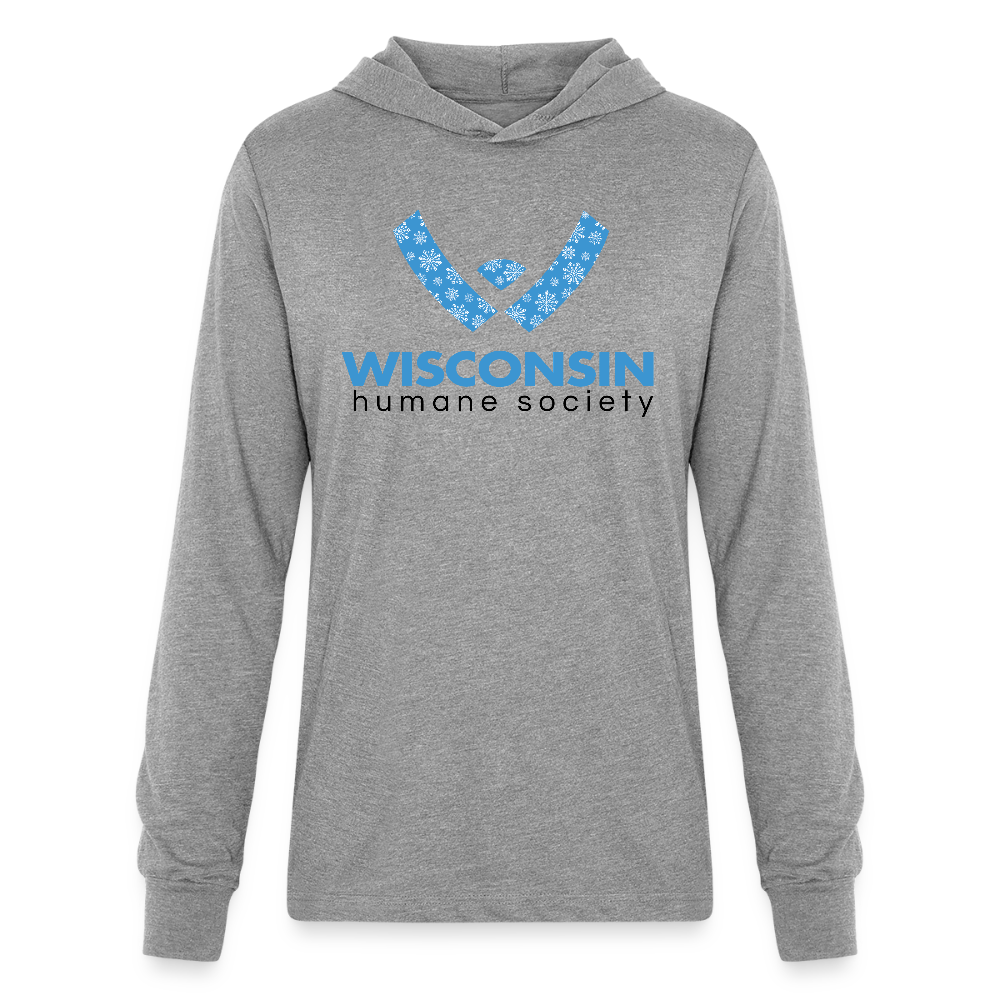 WHS Snow Logo Long Sleeve Hoodie Shirt - heather grey