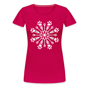 Paw Snowflake Premium T-Shirt - dark pink