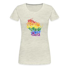 Load image into Gallery viewer, Pride Paws Contoured Premium T-Shirt - heather oatmeal