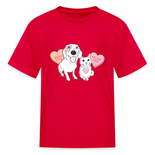 Valentine Hearts Kids' T-Shirt - red