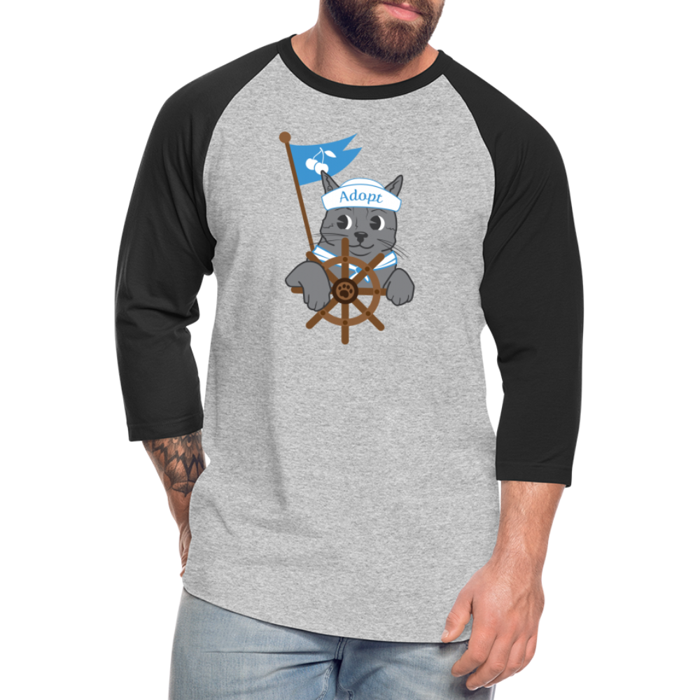 
                  
                    Door County Sailor Cat Baseball T-Shirt - heather gray/black
                  
                