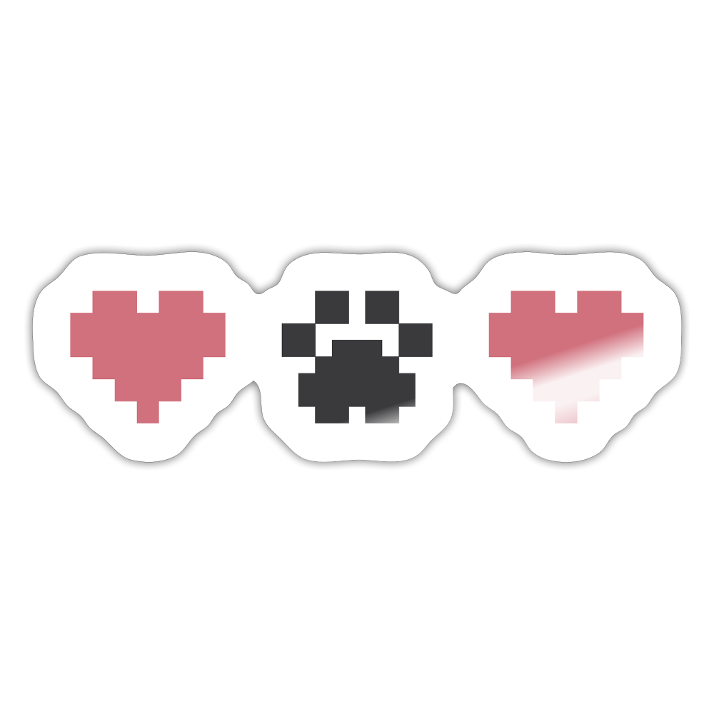 
                  
                    8-Bit Paw Heart Sticker - white glossy
                  
                