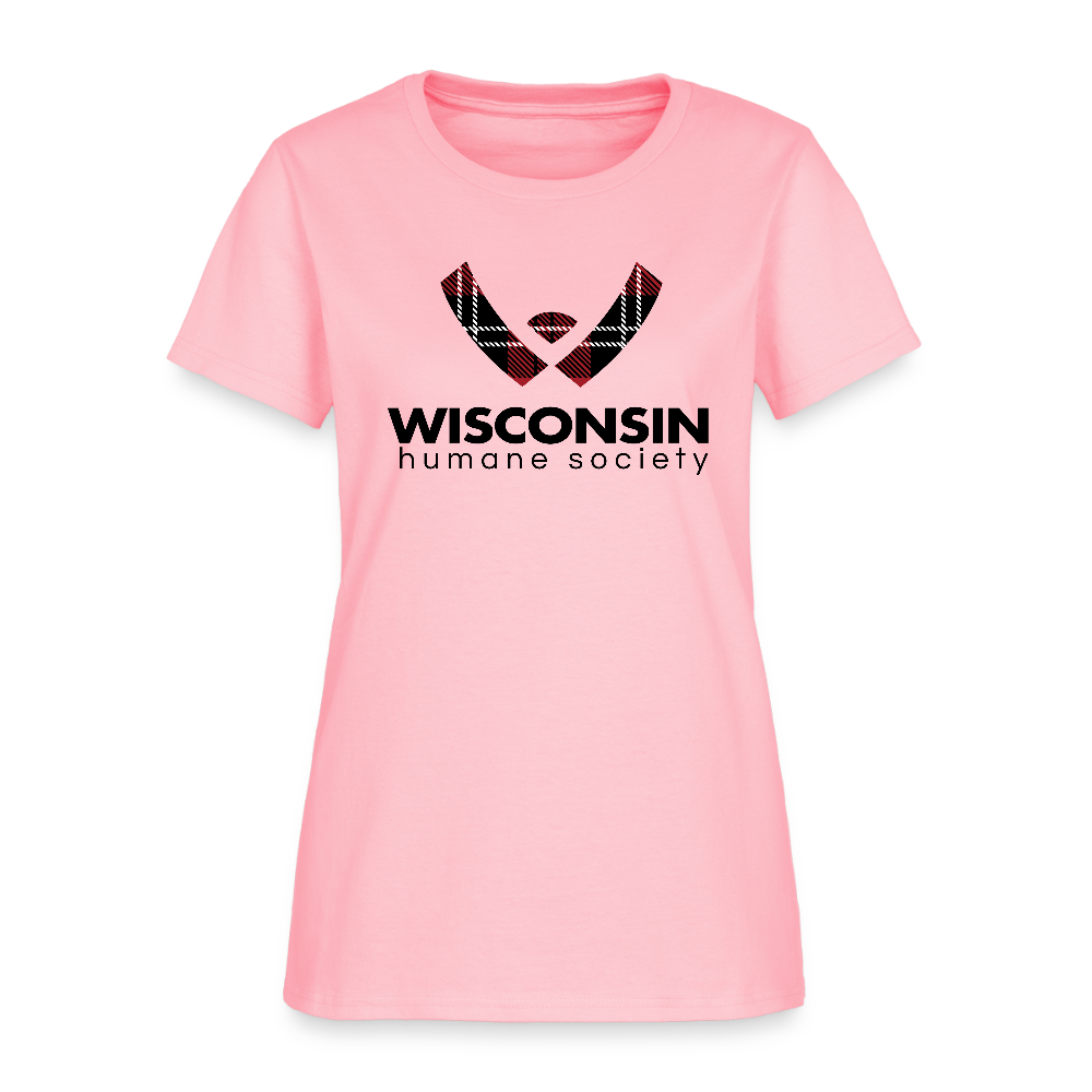 WHS Plaid Logo Contoured T-Shirt - pink