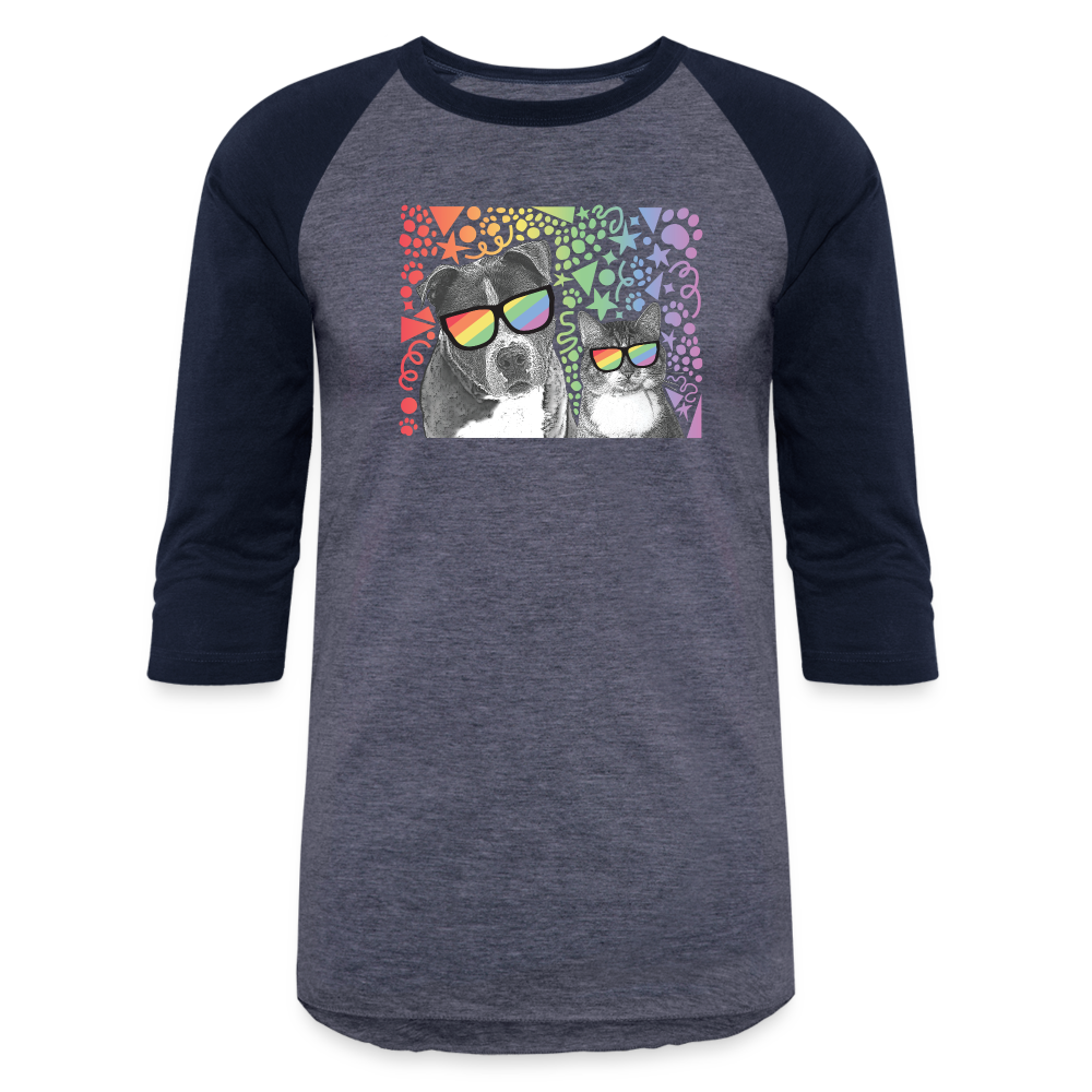 
                  
                    Pride Party Baseball T-Shirt - heather blue/navy
                  
                