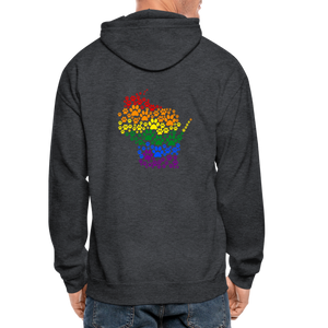 Pride Paws Gildan Heavy Blend Adult Zip Hoodie - deep heather