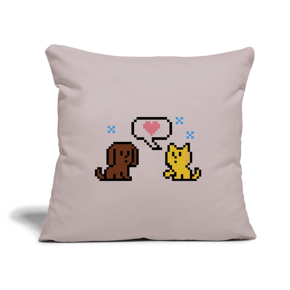 
                  
                    8-Bit Dog & Cat Throw Pillow Cover 18” x 18” - light taupe
                  
                