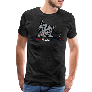 Red White & Mew Classic Premium T-Shirt - charcoal grey