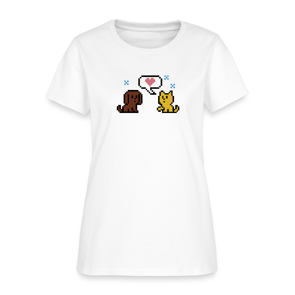 
                  
                    8-Bit Dog & Cat Contoured T-Shirt - white
                  
                