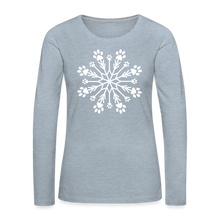 Load image into Gallery viewer, Paw Snowflake Premium Long Sleeve T-Shirt - heather ice blue