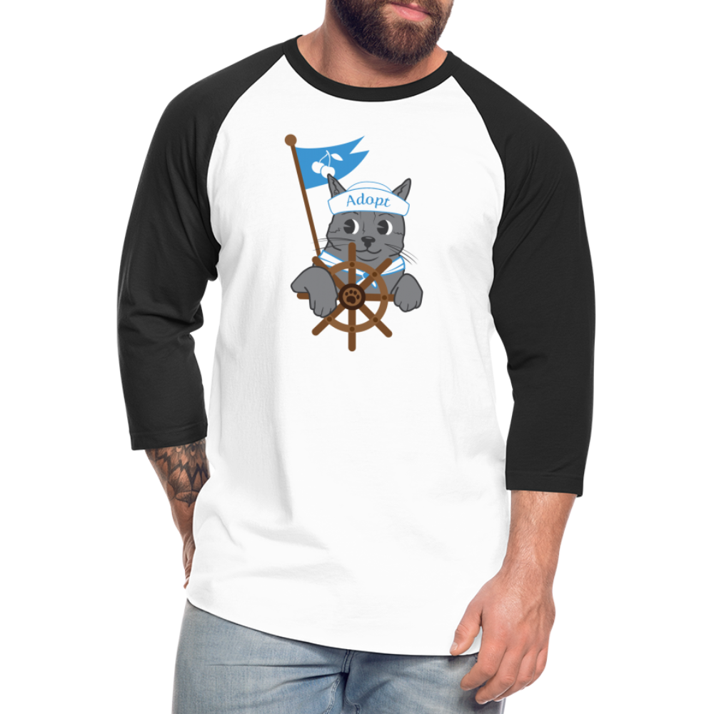 
                  
                    Door County Sailor Cat Baseball T-Shirt - white/black
                  
                