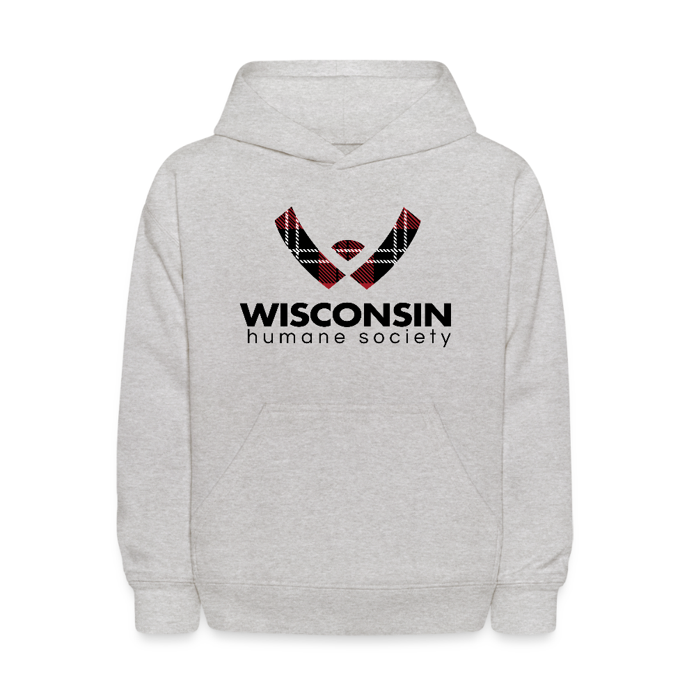 WHS Plaid Logo Kids' Hoodie - heather gray