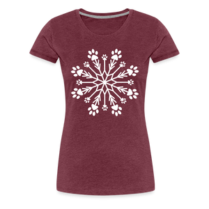 Paw Snowflake Premium T-Shirt - heather burgundy