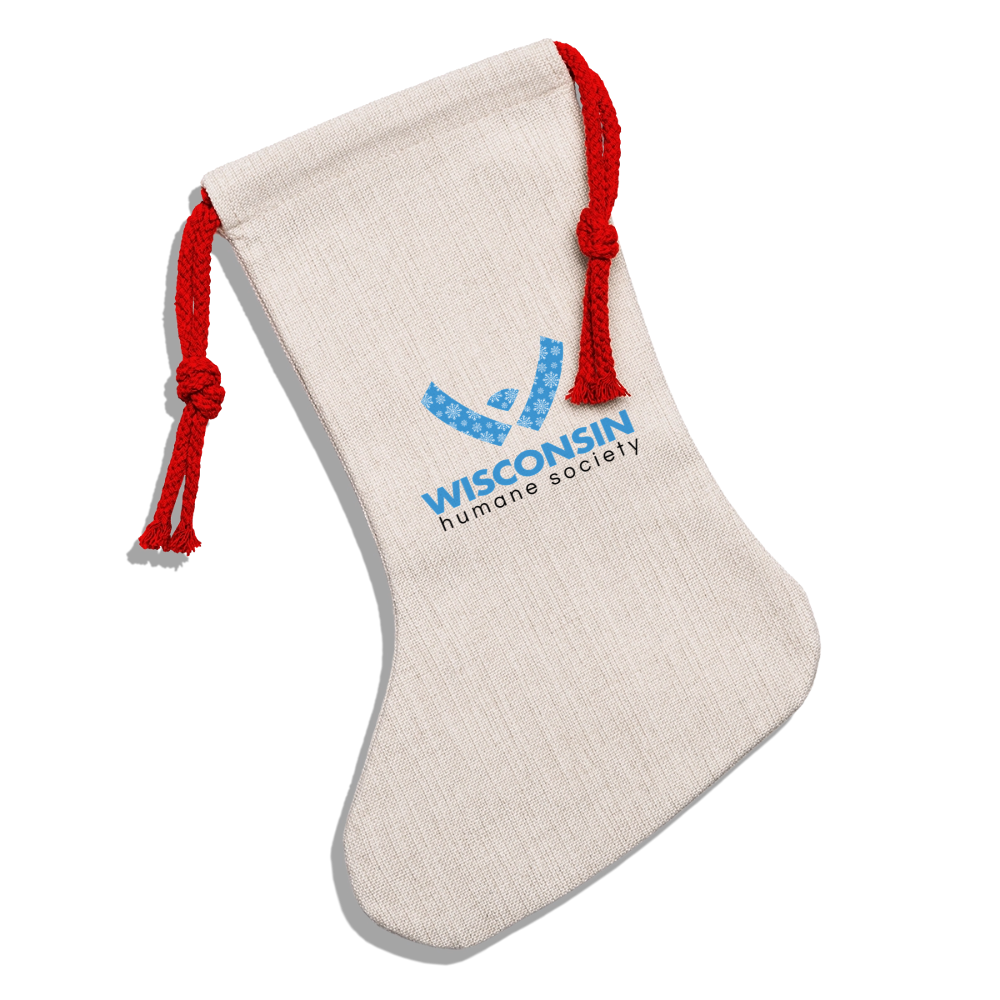 WHS Snow Logo Natural Holiday Stocking - natural