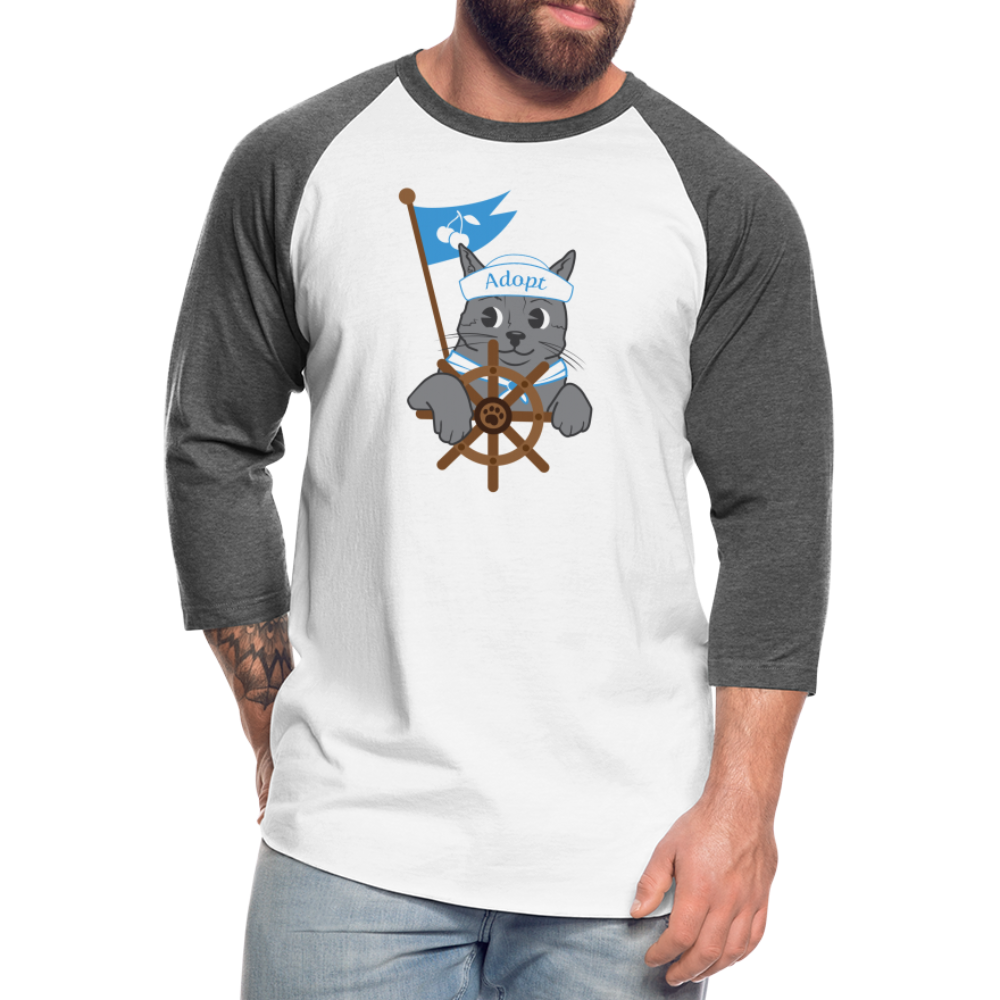 
                  
                    Door County Sailor Cat Baseball T-Shirt - white/charcoal
                  
                