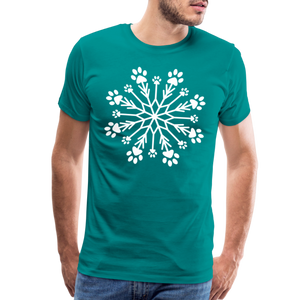 Paw Snowflake Premium T-Shirt - teal