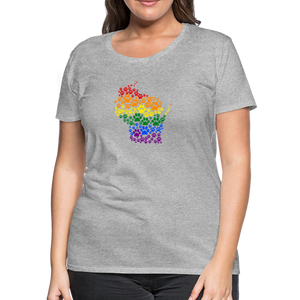 Pride Paws Contoured Premium T-Shirt - heather gray