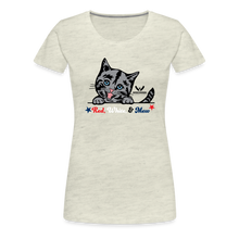 Load image into Gallery viewer, Red White &amp; Mew Contoured Premium T-Shirt - heather oatmeal