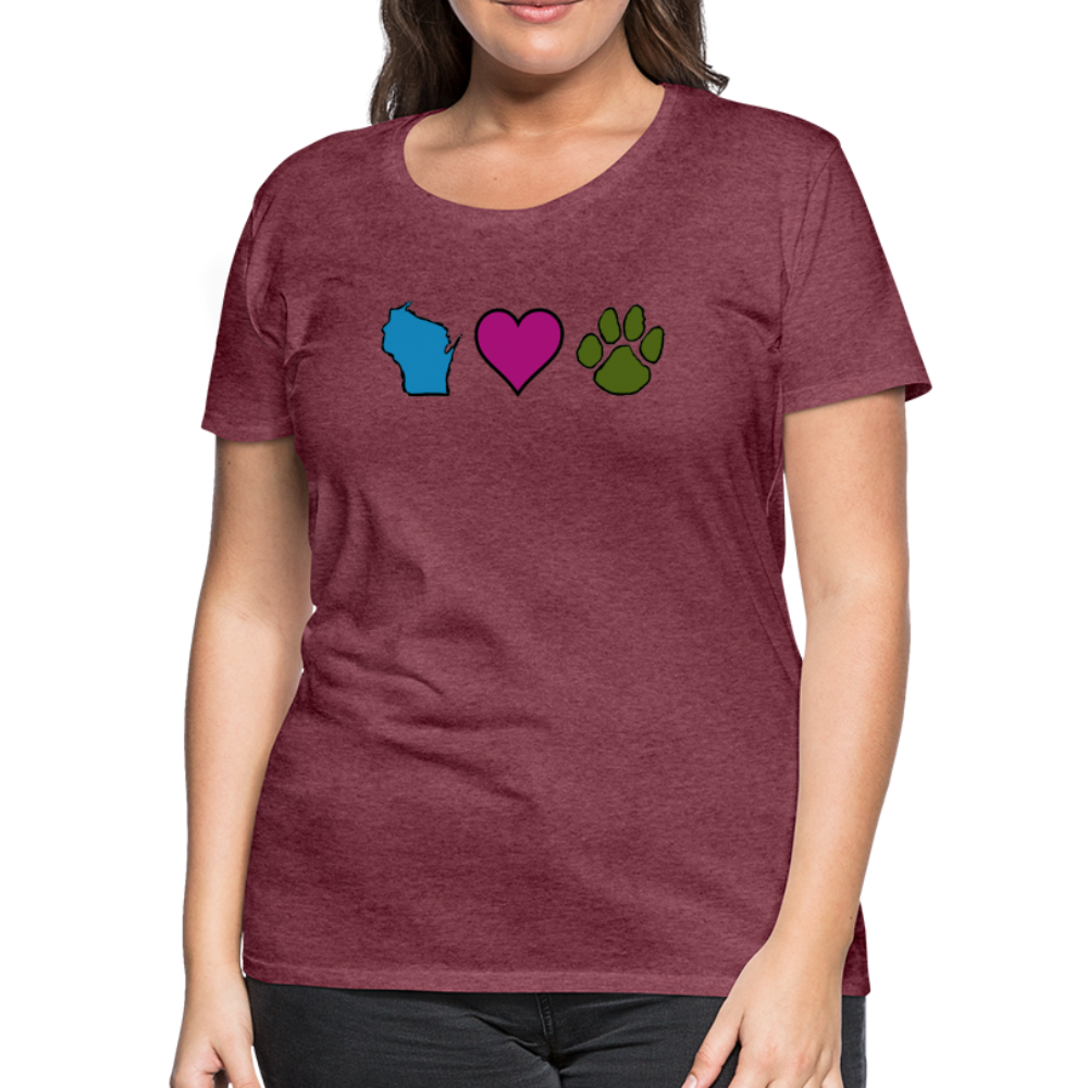 
                  
                    WI Loves Pets Contoured Premium T-Shirt - heather burgundy
                  
                