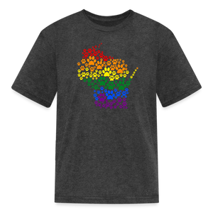 Pride Paws Kids' T-Shirt - heather black