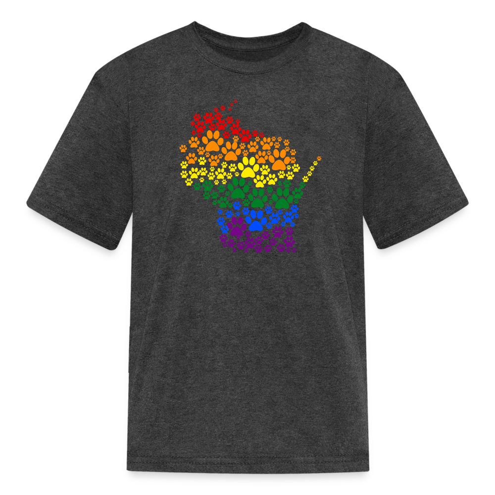 Pride Paws Kids' T-Shirt - heather black